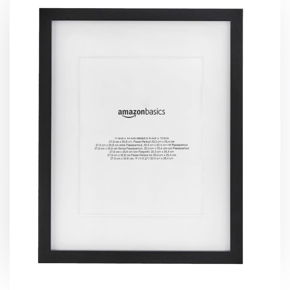 black amazon wooden picture frame 11 by 14 or 8 by 10 matted